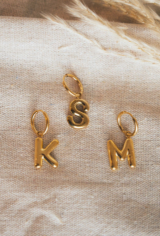Initial Bubble Earring