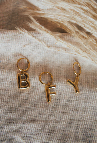 Initial Bubble Earring